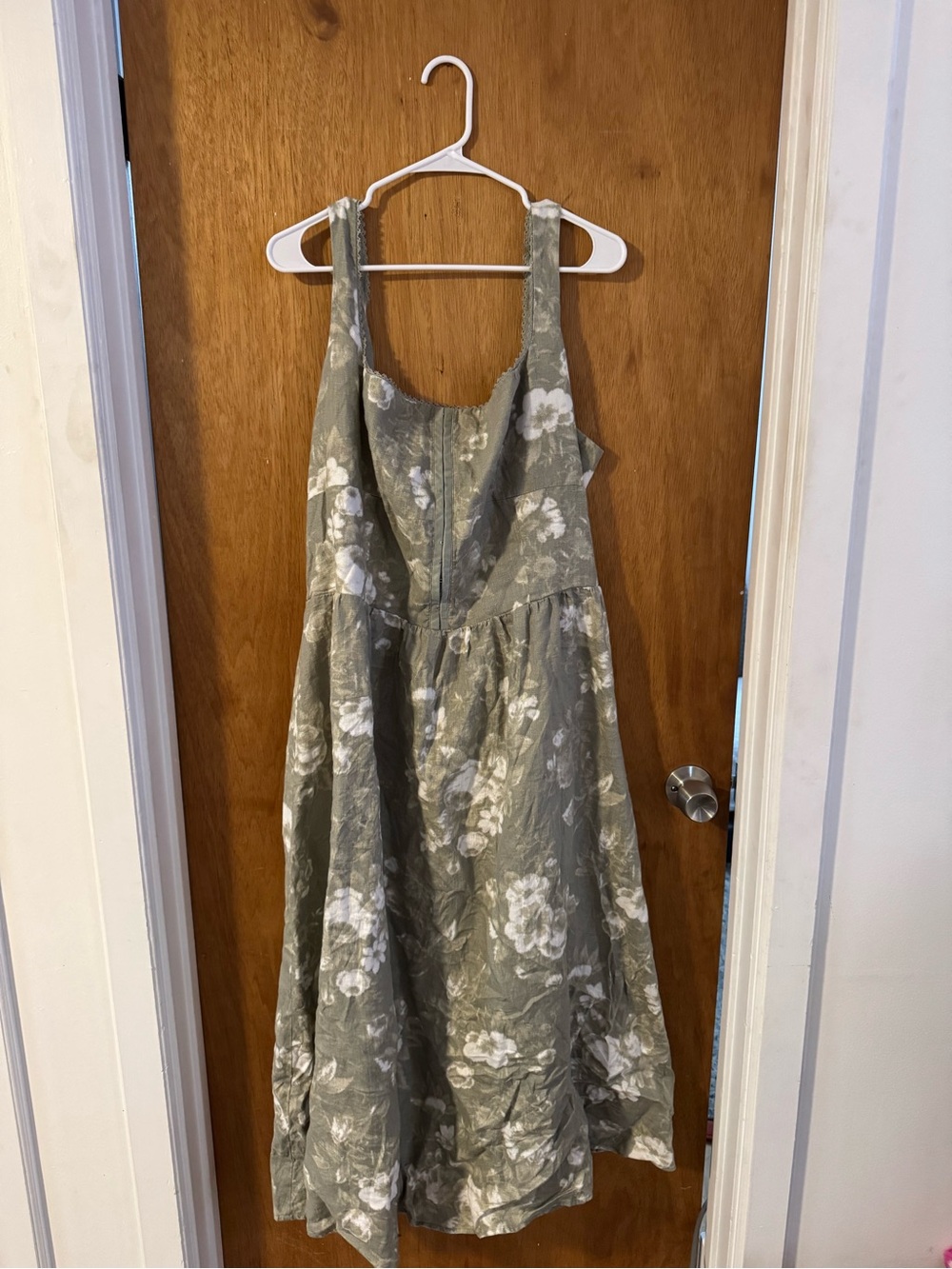 Reformation Olive Green Linen Dress